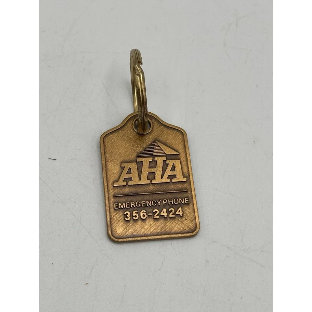 Vintage American Homeowners Association Mailbox‎ Tag Brass Keychain